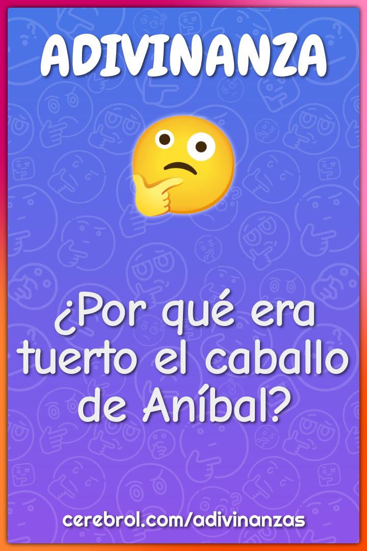 ¿Por qué era tuerto el caballo de Aníbal?