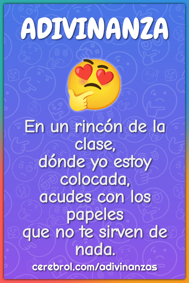 En un rincón de la clase, dónde yo estoy colocada, acudes con los...