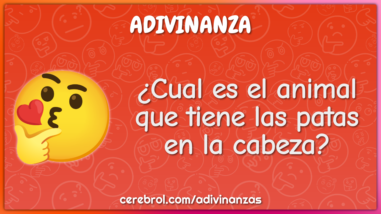 ¿Cual es el animal que tiene las patas en la cabeza?