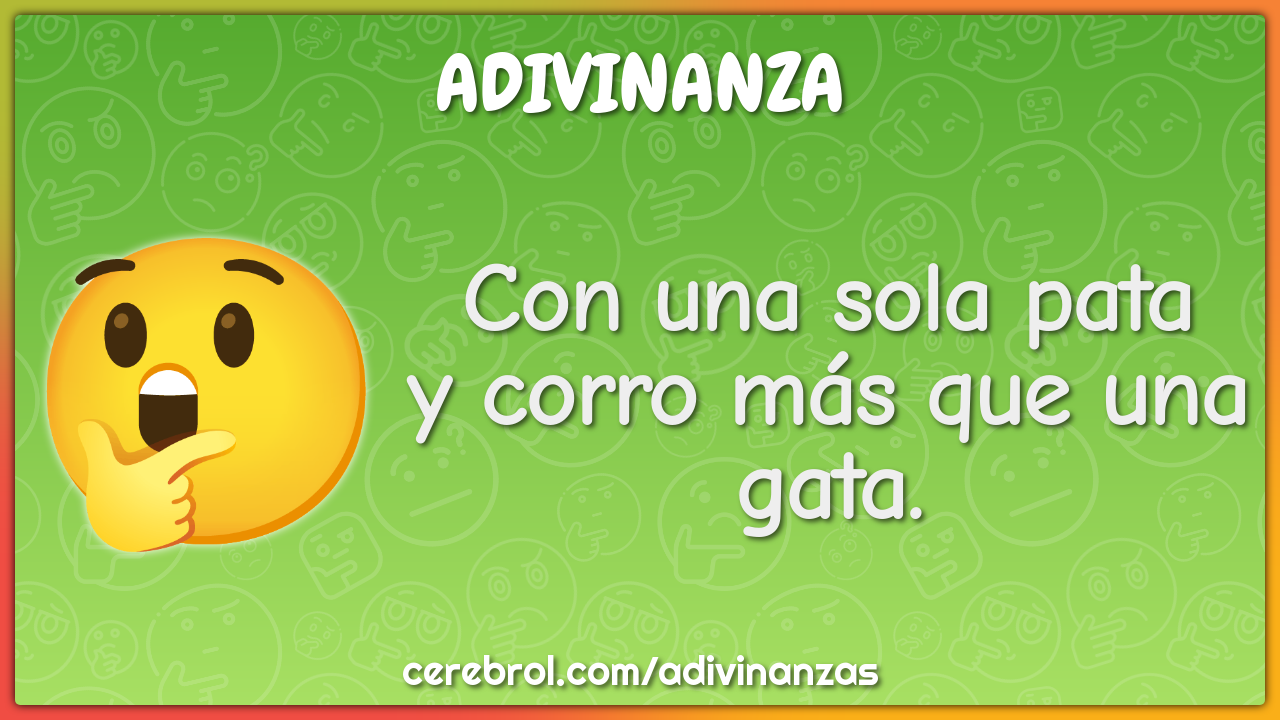 Con una sola pata
y corro más que una gata.