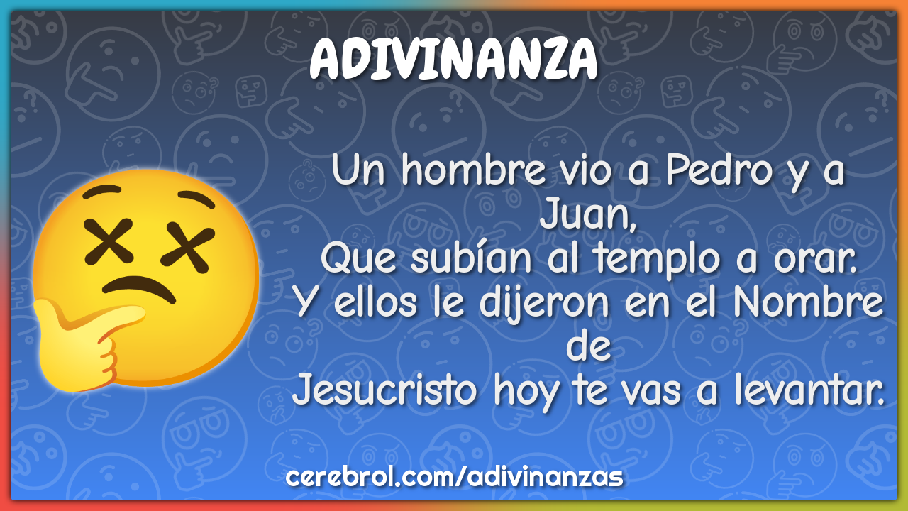 Un hombre vio a Pedro y a Juan, Que subían al templo a orar. Y ellos...