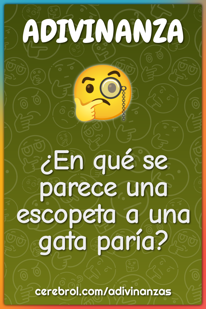 ¿En qué se parece una escopeta a una gata paría?