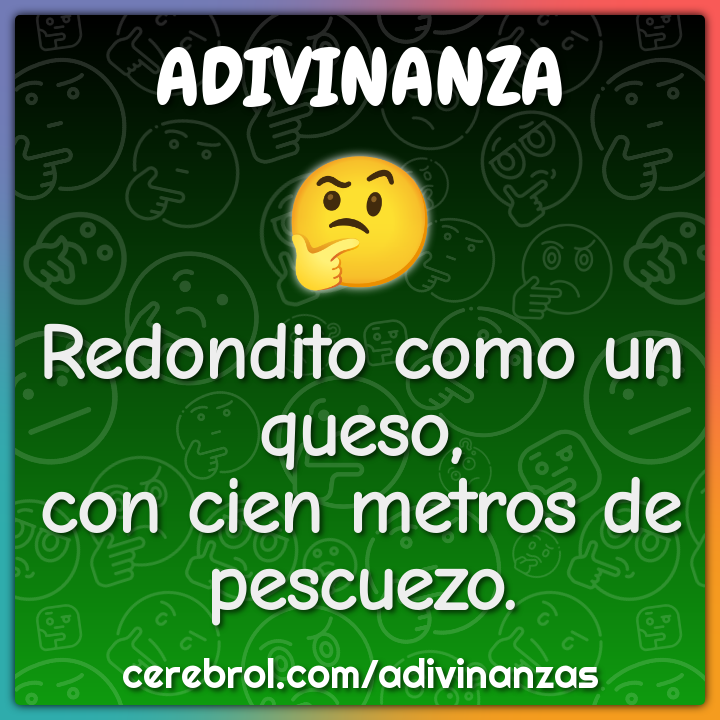 Redondito como un queso,
con cien metros de pescuezo.