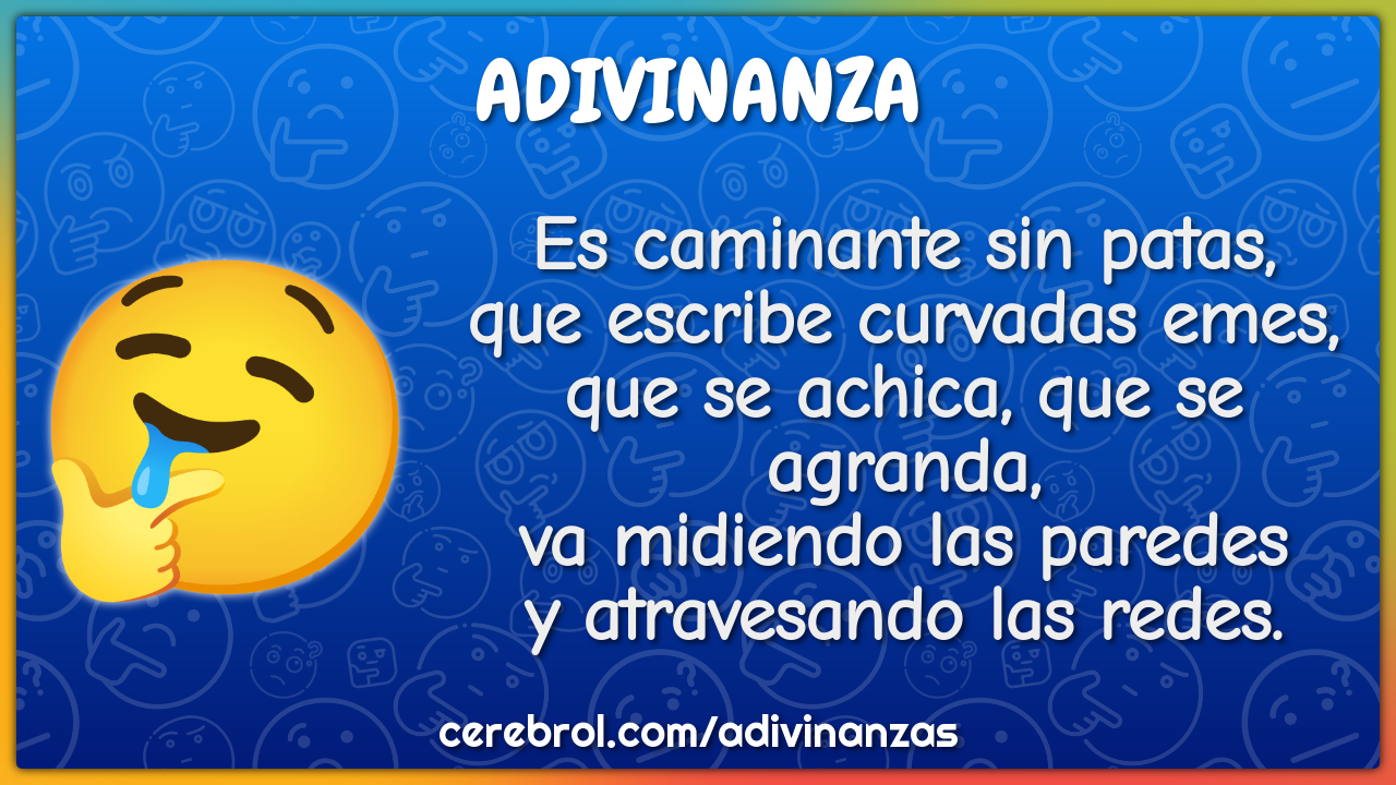 Es caminante sin patas, que escribe curvadas emes, que se achica, que...