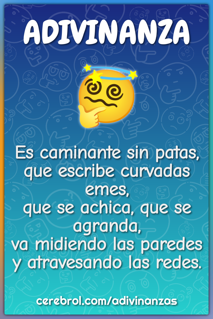 Es caminante sin patas, que escribe curvadas emes, que se achica, que...