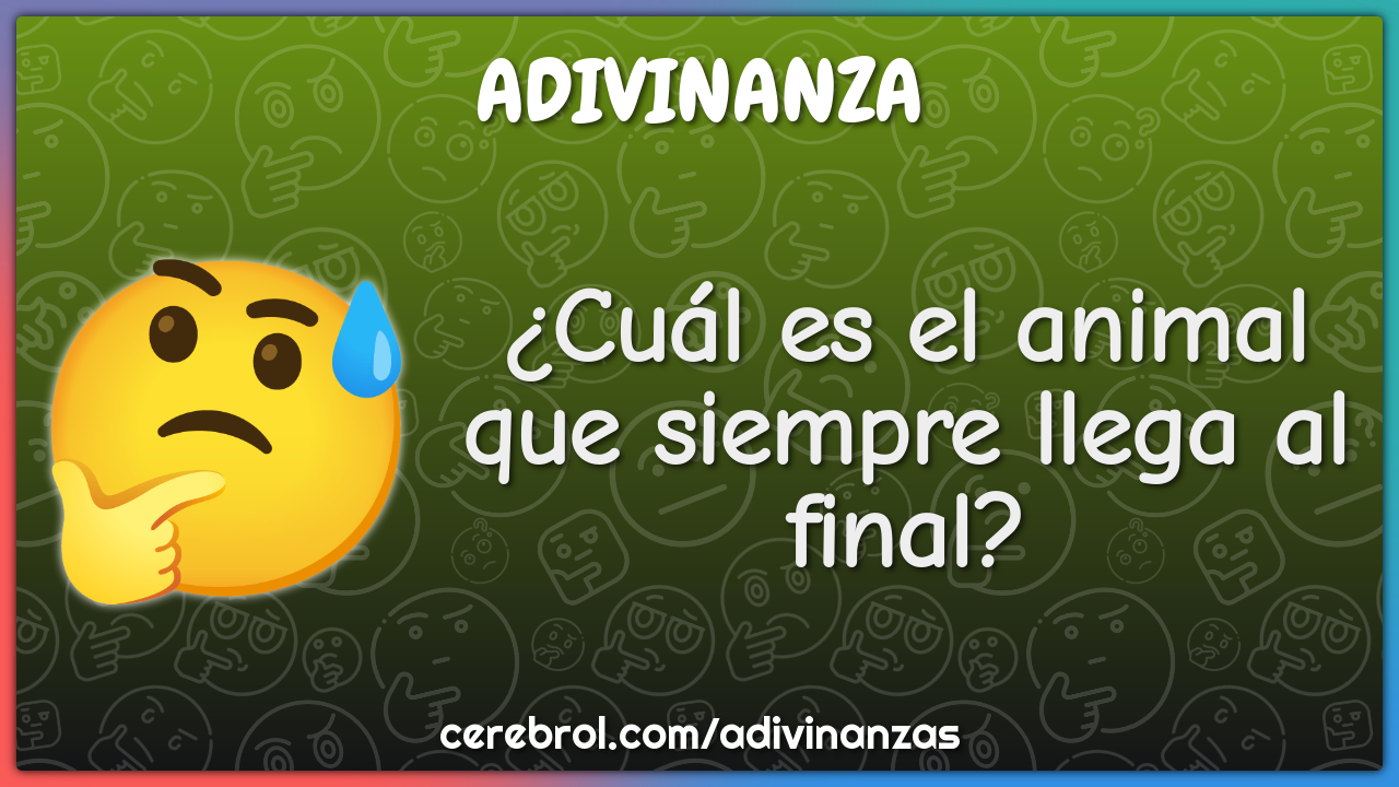 ¿Cuál es el animal que siempre llega al final?