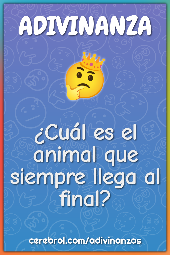 ¿Cuál es el animal que siempre llega al final?