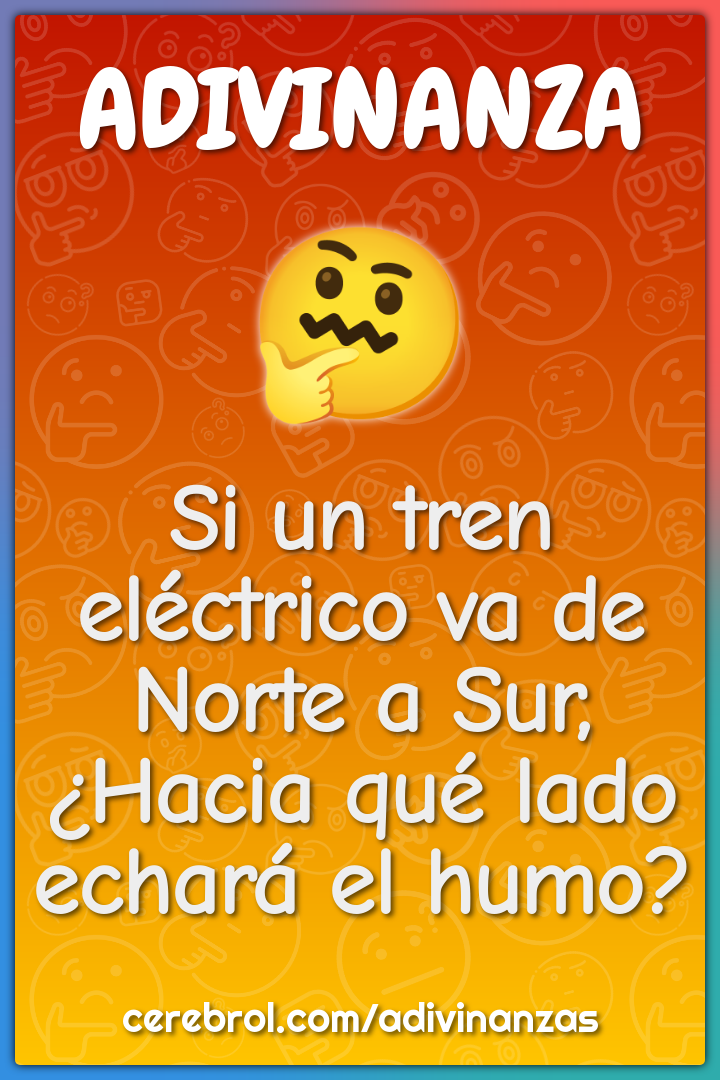 Si un tren eléctrico va de Norte a Sur, ¿Hacia qué lado echará el...