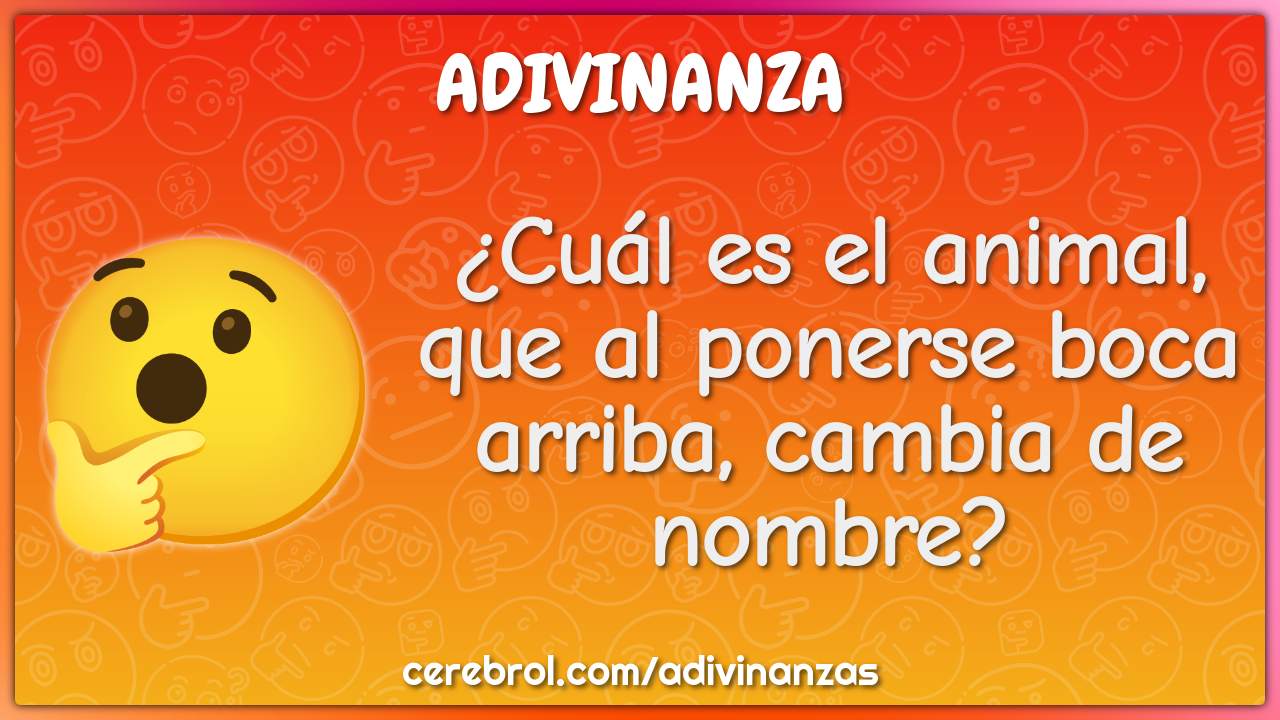 ¿Cuál es el animal, que al ponerse boca arriba, cambia de nombre?