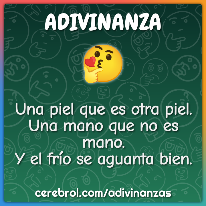 Una piel que es otra piel. Una mano que no es mano. Y el frío se...