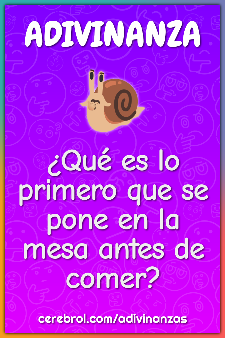 ¿Qué es lo primero que se pone en la mesa antes de comer?