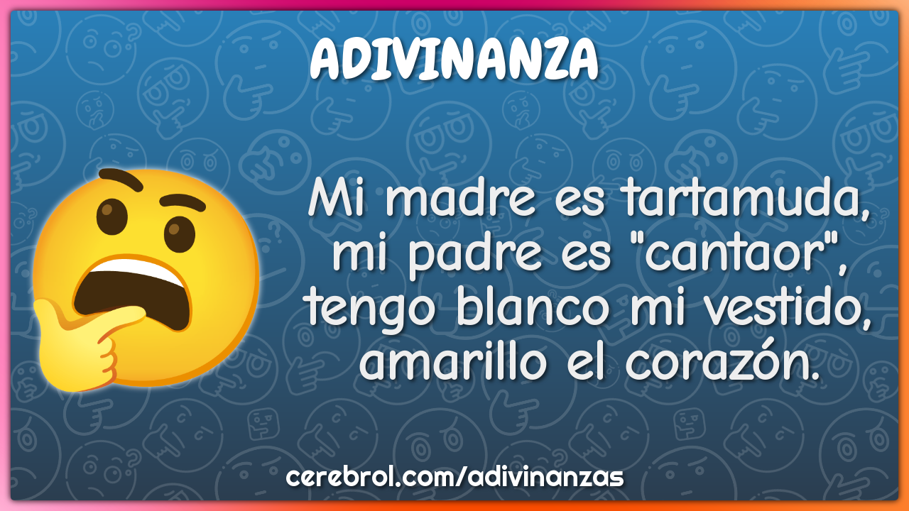 Mi madre es tartamuda, mi padre es "cantaor", tengo blanco mi vestido,...