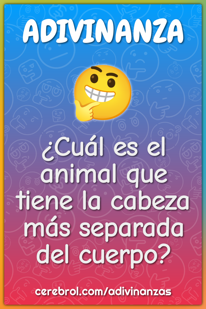 ¿Cuál es el animal que tiene la cabeza más separada del cuerpo?