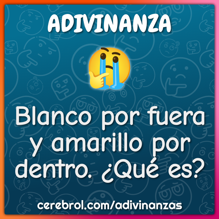 Blanco por fuera y amarillo por dentro. ¿Qué es?