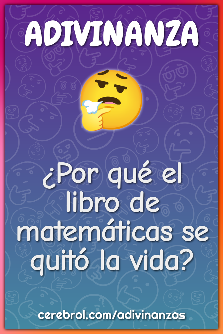 ¿Por qué el libro de matemáticas se quitó la vida?