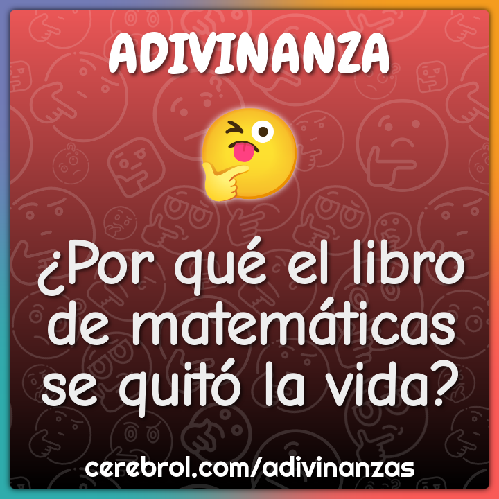 ¿Por qué el libro de matemáticas se quitó la vida?