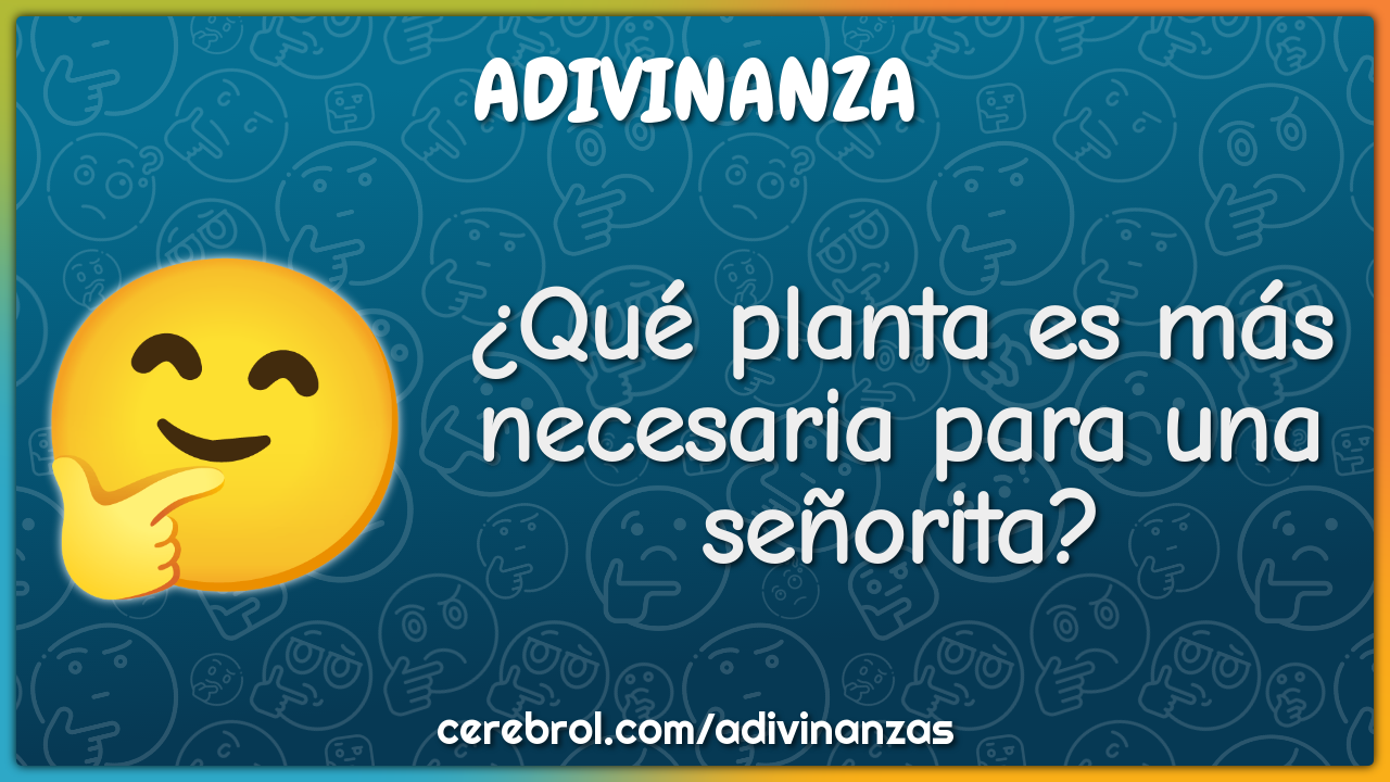 ¿Qué planta es más necesaria para una señorita?