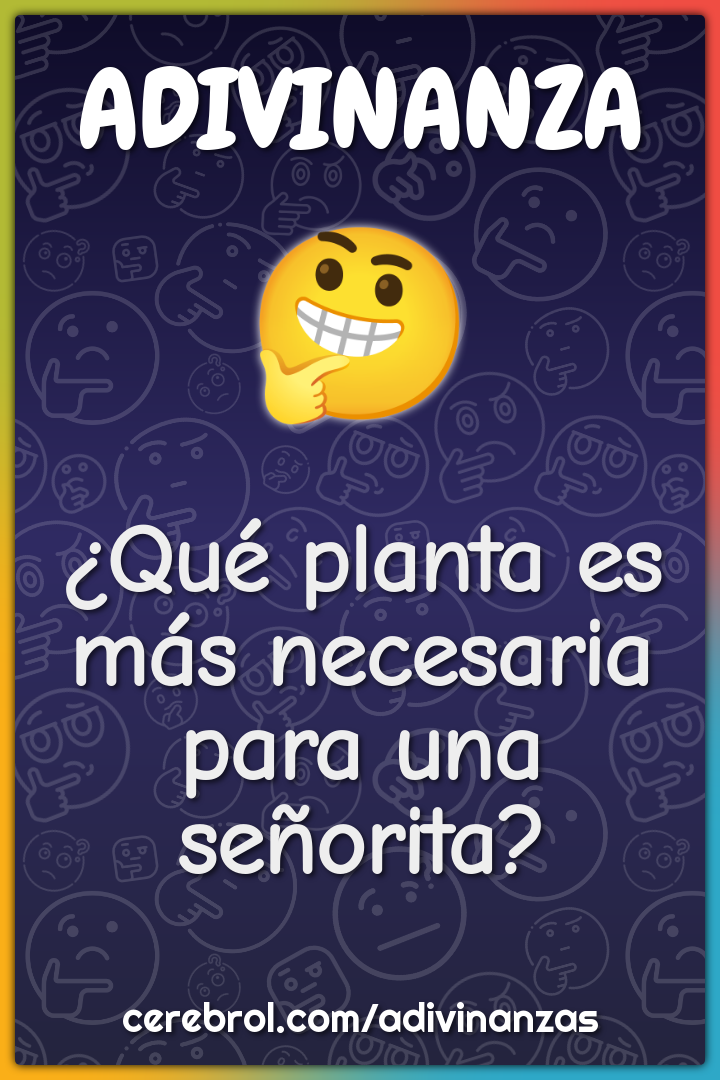 ¿Qué planta es más necesaria para una señorita?