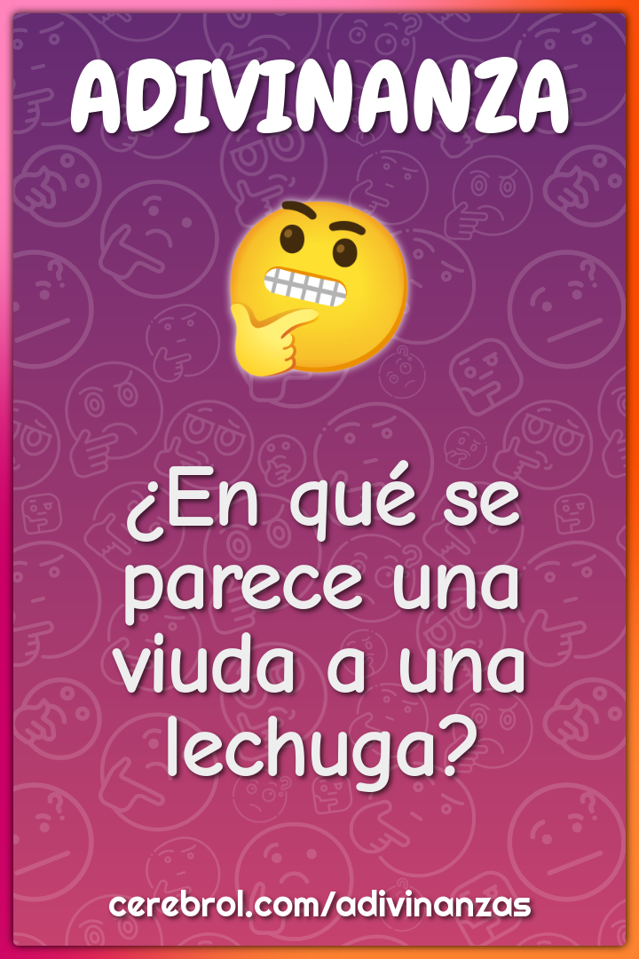 ¿En qué se parece una viuda a una lechuga?