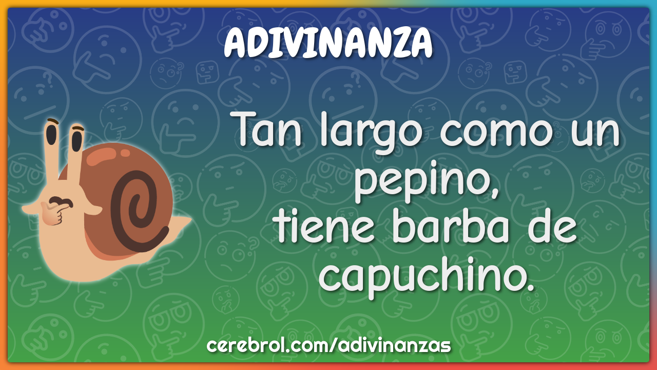 Tan largo como un pepino,
tiene barba de capuchino.