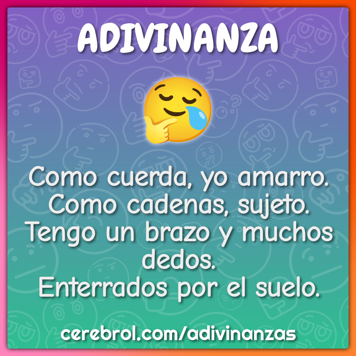 Como cuerda, yo amarro. Como cadenas, sujeto. Tengo un brazo y muchos...