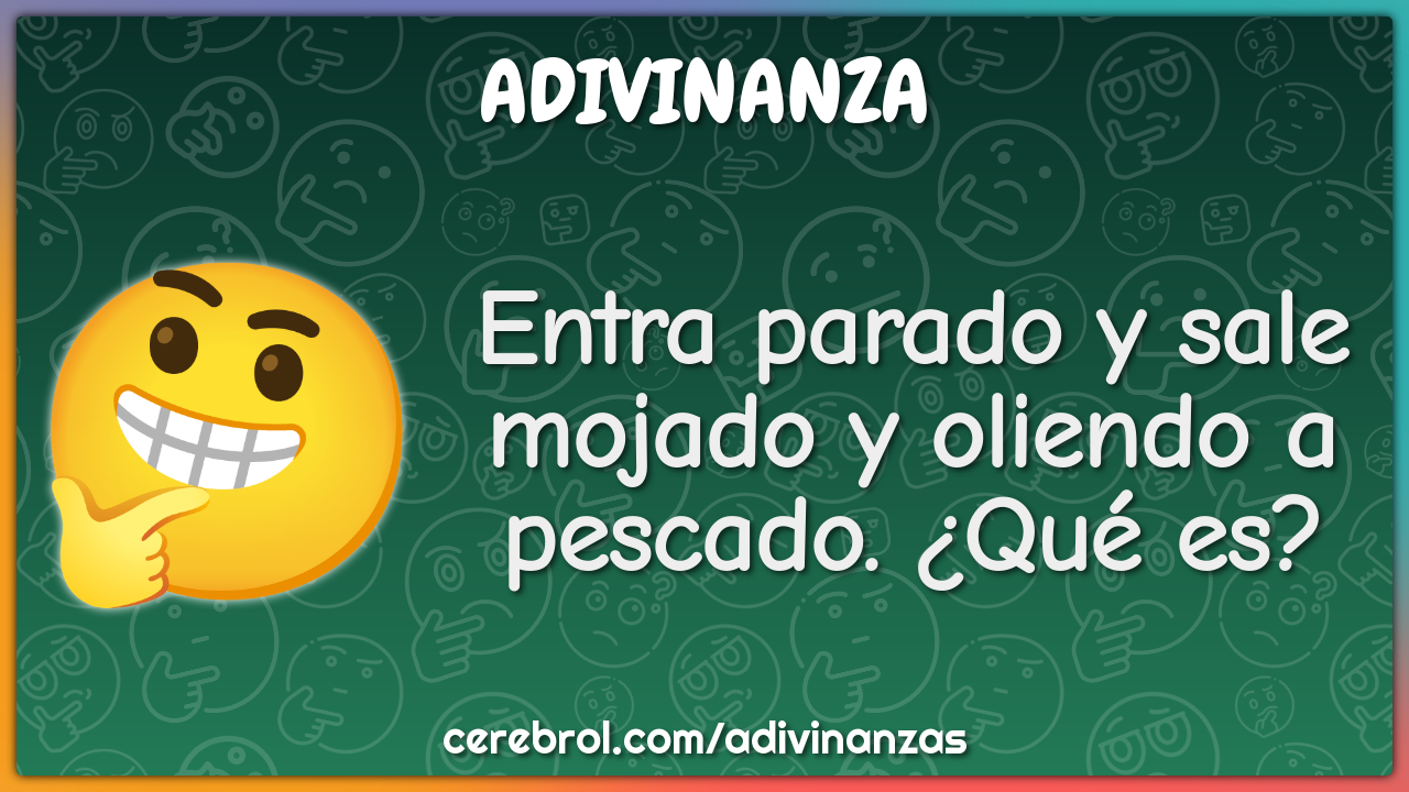 Entra parado y sale mojado y oliendo a pescado. ¿Qué es?
