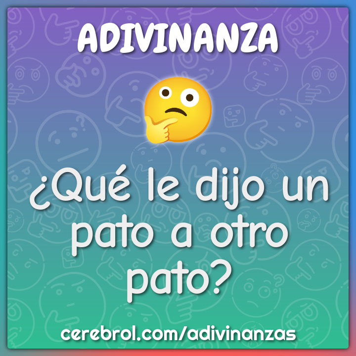 ¿Qué le dijo un pato a otro pato?