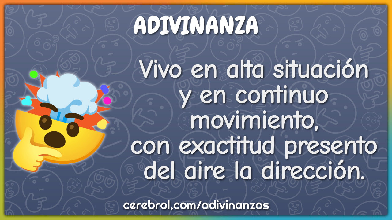 Vivo en alta situación y en continuo movimiento, con exactitud...