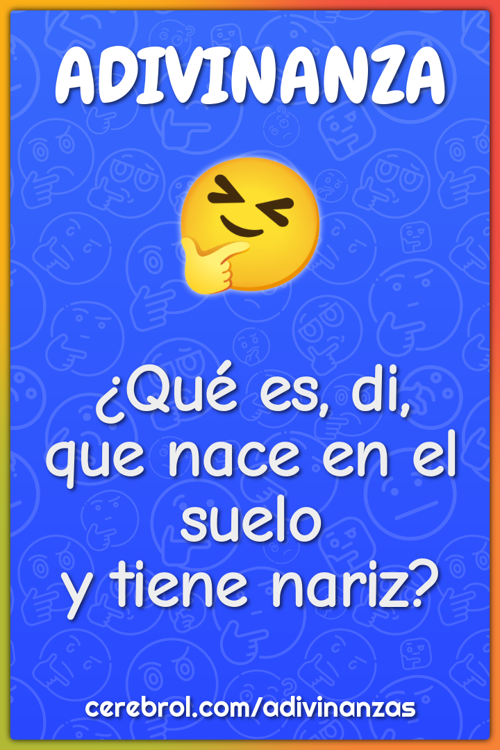 ¿Qué es, di,
que nace en el suelo
y tiene nariz?