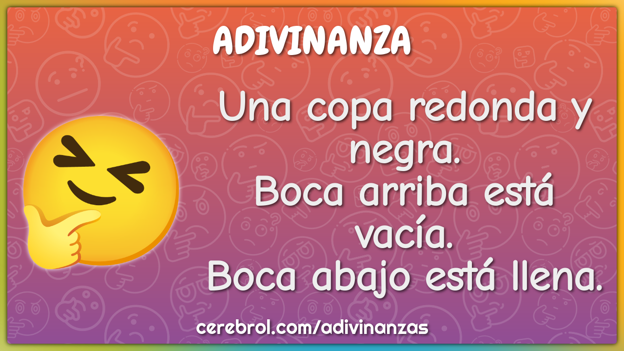 Una copa redonda y negra. Boca arriba está vacía. Boca abajo está...