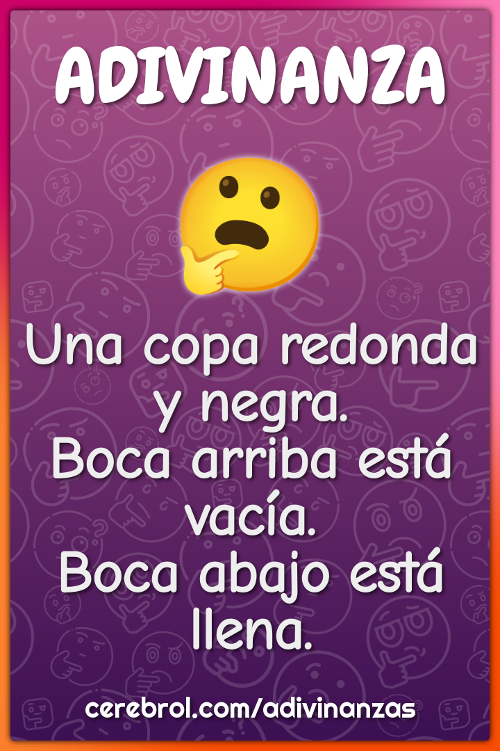 Una copa redonda y negra. Boca arriba está vacía. Boca abajo está...