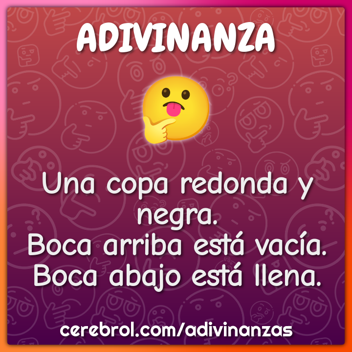 Una copa redonda y negra. Boca arriba está vacía. Boca abajo está...