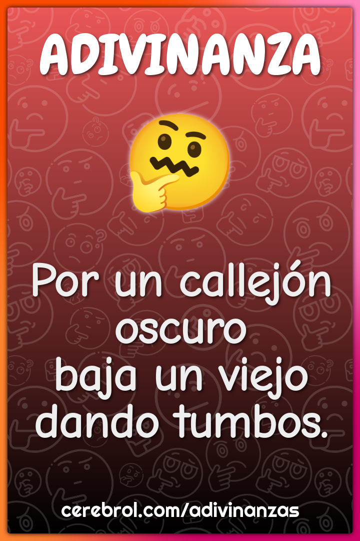 Por un callejón oscuro
baja un viejo dando tumbos.