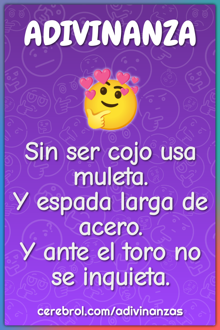 Sin ser cojo usa muleta. Y espada larga de acero. Y ante el toro no se...