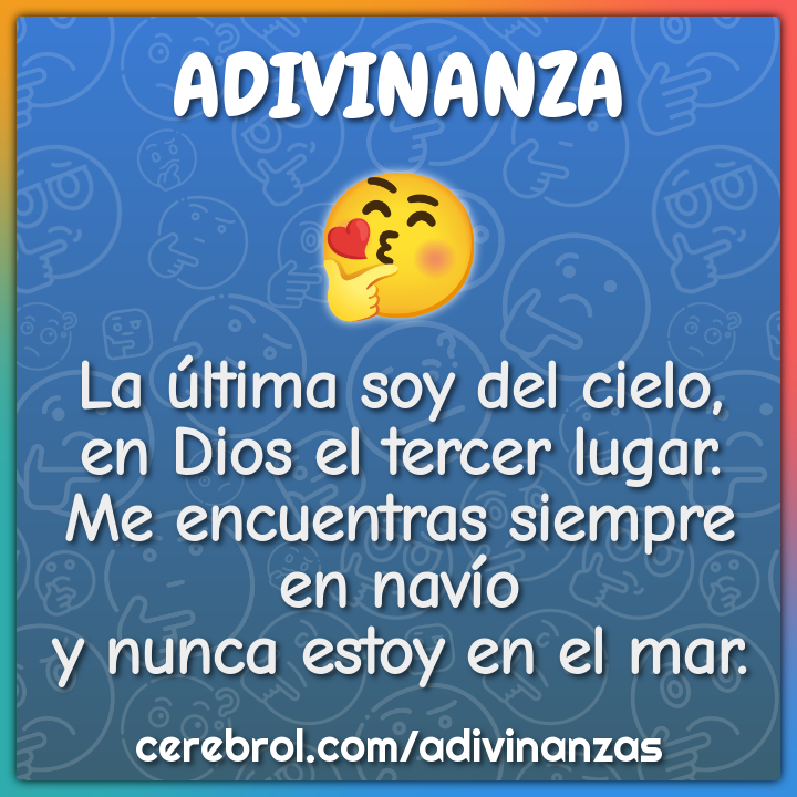 La última soy del cielo, en Dios el tercer lugar. Me encuentras...