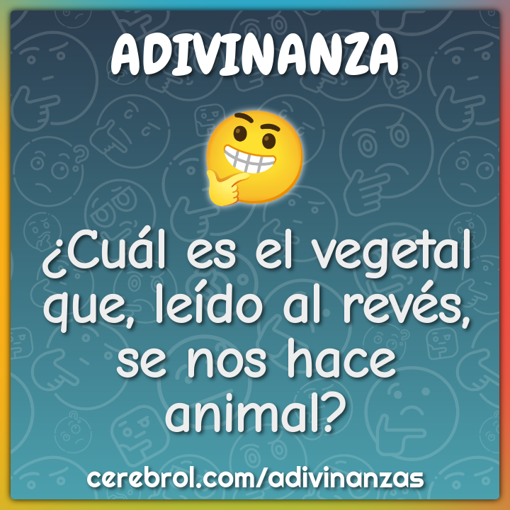 ¿Cuál es el vegetal que, leído al revés, se nos hace animal?