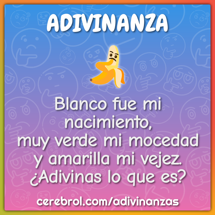Blanco fue mi nacimiento, muy verde mi mocedad y amarilla mi vejez....