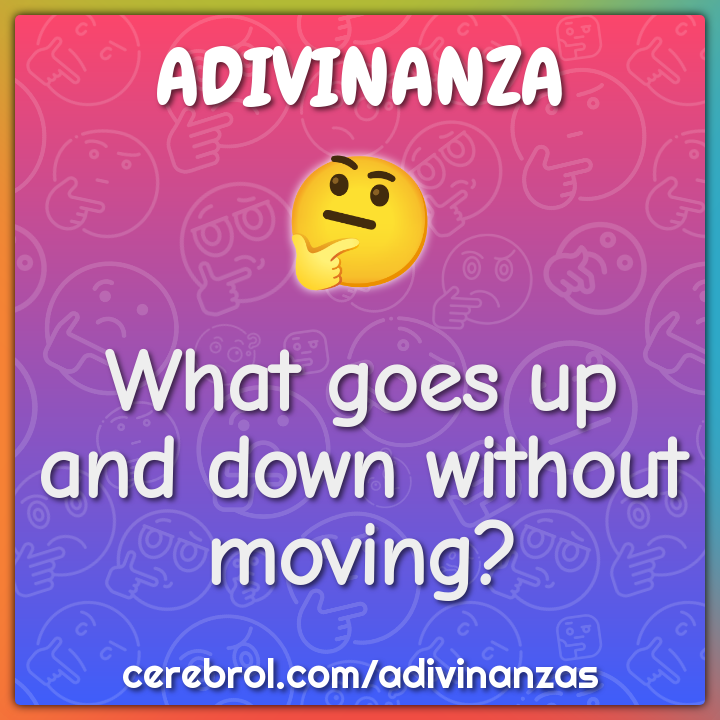 What goes up and down without moving adivinanza respuesta cerebrol