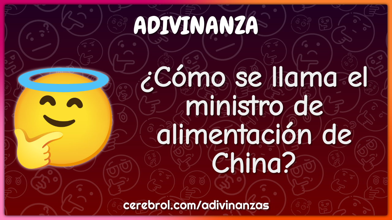 ¿Cómo se llama el ministro de alimentación de China?