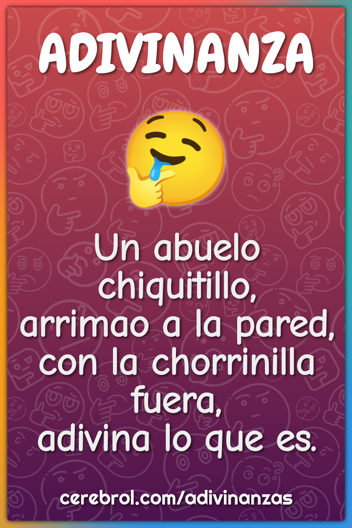 Un abuelo chiquitillo, arrimao a la pared, con la chorrinilla fuera,...