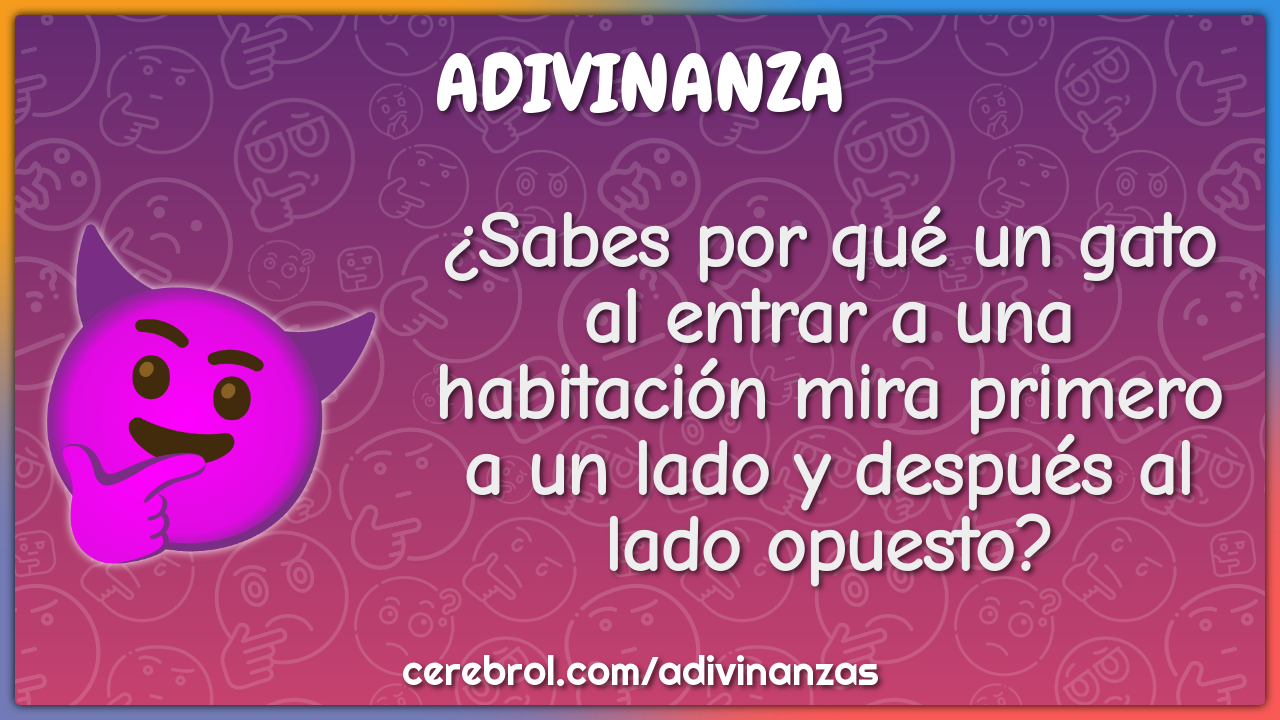 ¿Sabes por qué un gato al entrar a una habitación mira primero a un...