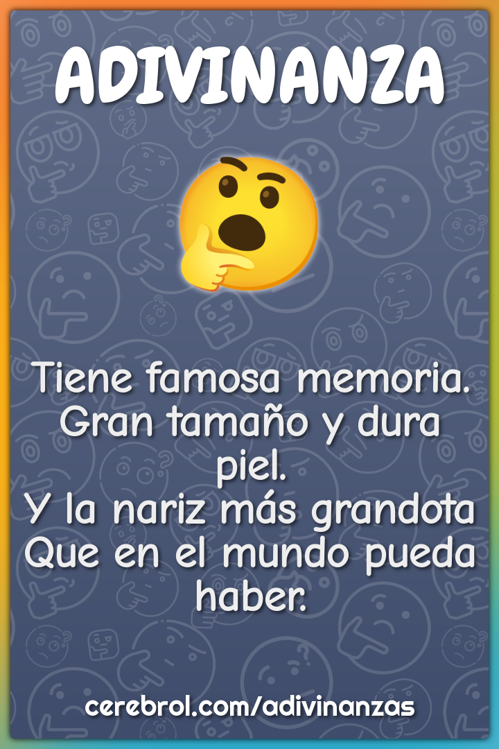 Tiene famosa memoria. Gran tamaño y dura piel. Y la nariz más grandota...