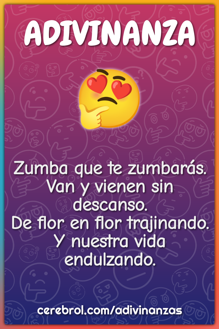 Zumba que te zumbarás. Van y vienen sin descanso. De flor en flor...