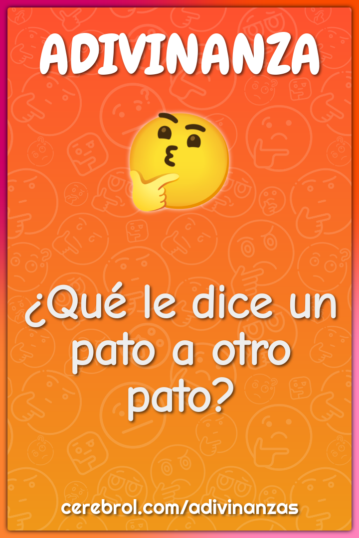 ¿Qué le dice un pato a otro pato?