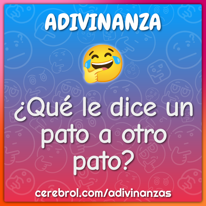 ¿Qué le dice un pato a otro pato?