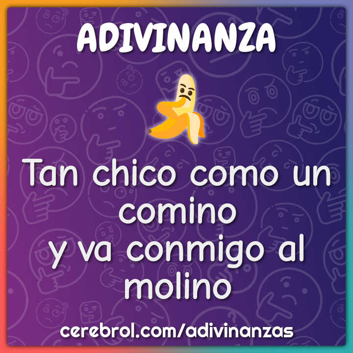 Tan chico como un comino
y va conmigo al molino