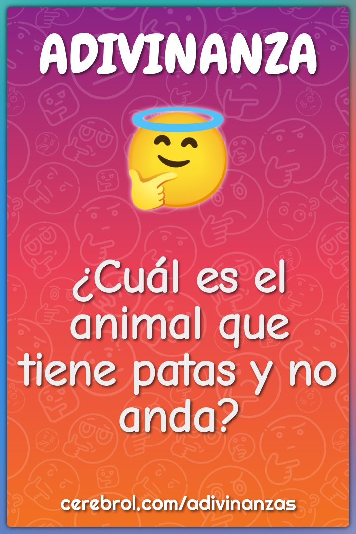 ¿Cuál es el animal que tiene patas y no anda?