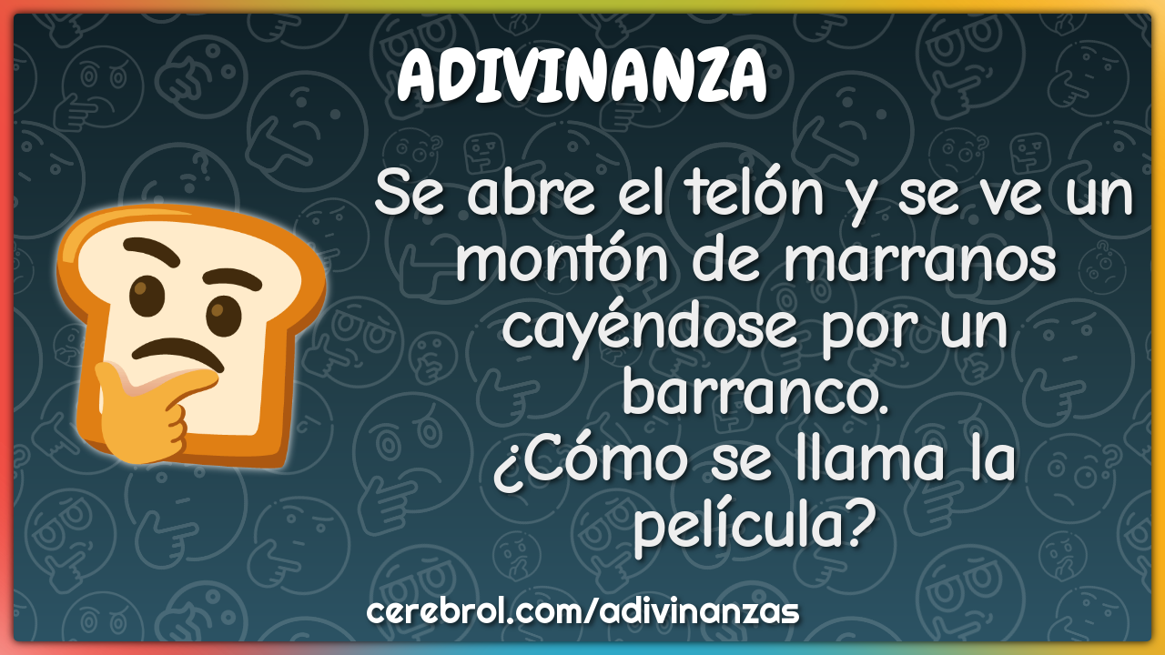 Se abre el telón y se ve un montón de marranos cayéndose por un...