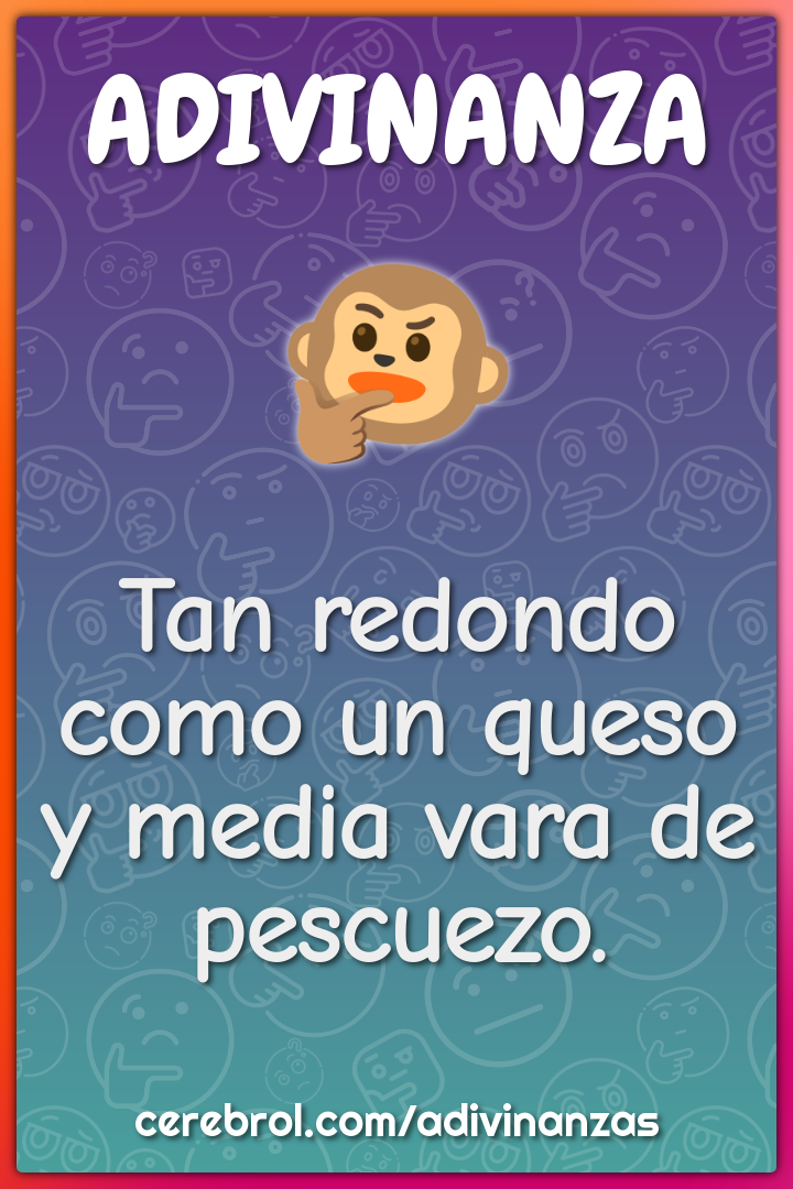 Tan redondo como un queso
y media vara de pescuezo.