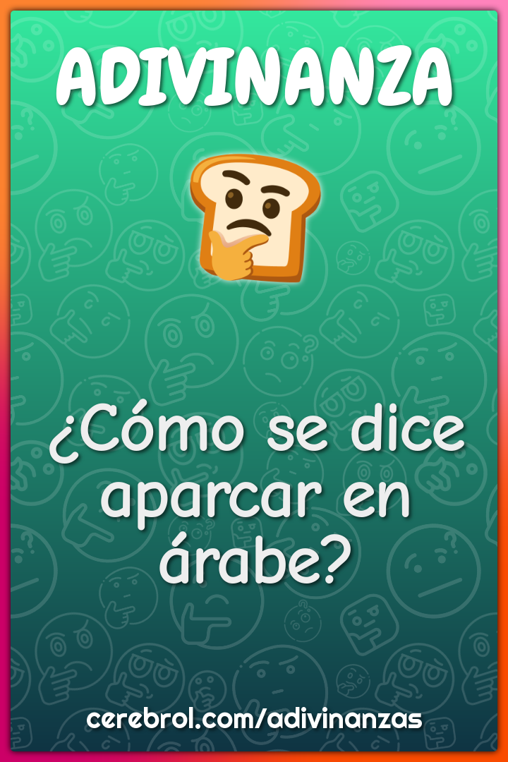 ¿Cómo se dice aparcar en árabe?